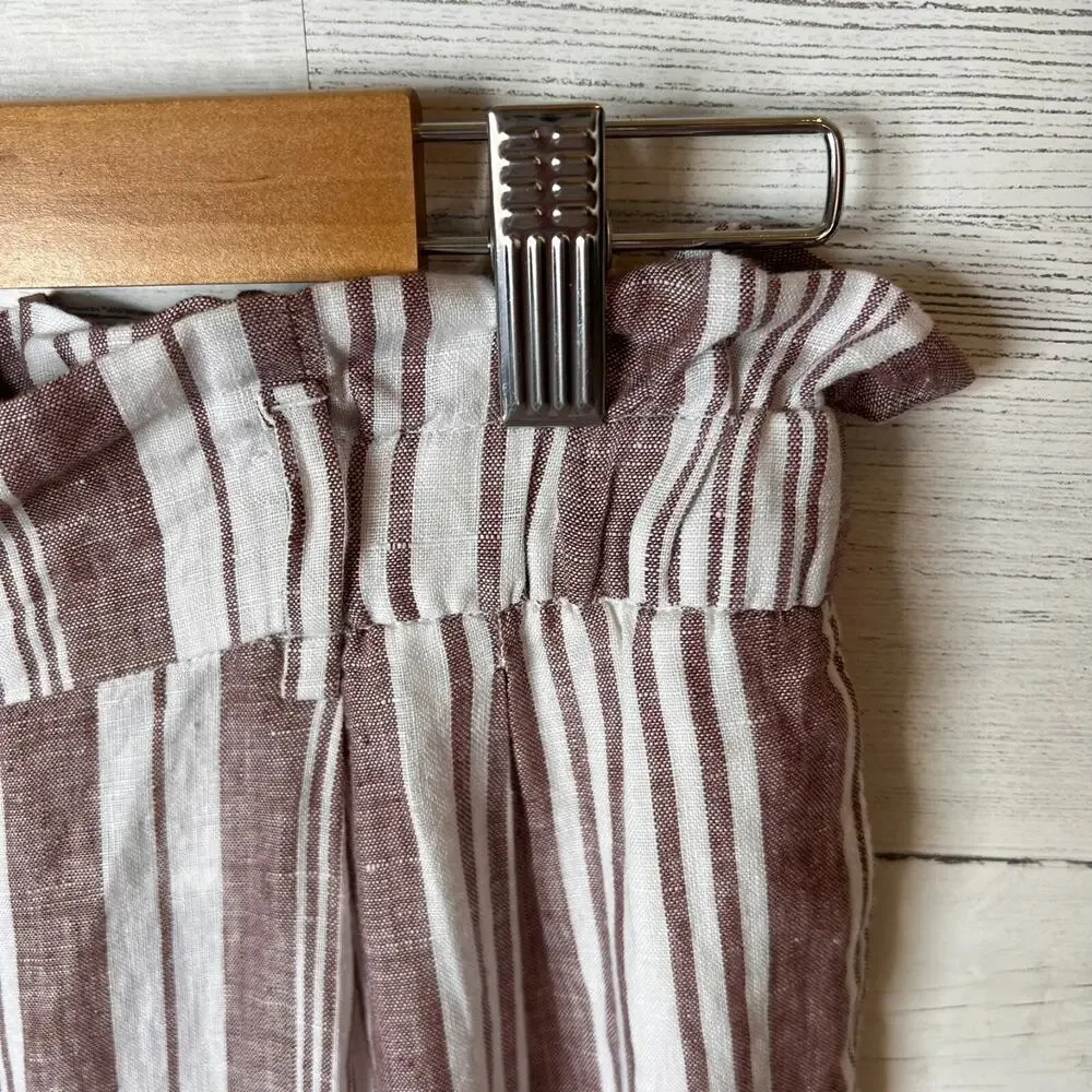 Lemlem by Liya Kebede X H&M Pants Womens Size Small 100% Linen Striped Paperbag